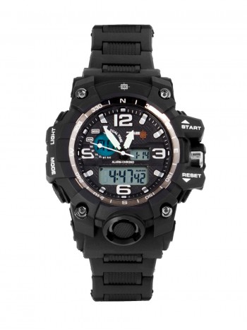 Тактические часы Dual Time Chronometer, 7.62, Water Resistant 30м, арт CB001, цвет Черный (Carbon Black)