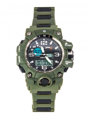 Тактические часы Dual Time Chronometer, 7.62, Water Resistant 30м, арт CB002, цвет Олива (Olive)