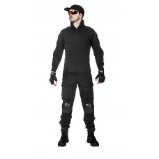 Костюм тактический мужской -  летний TACTICA 7.62 со съемной защитой локтей и коленей, цвет Черный