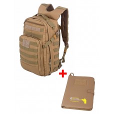 Акционный набор Тактический мужской рюкзак Striker, Tactica 762, 20 л, +  Армейский блокнот, цвет Койот (Coyote)