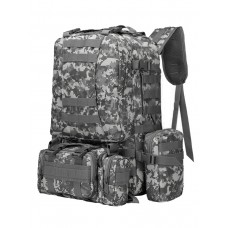 Рюкзак Тактический FORTRESS с напояс. сумкой и 2 подсум, 40 л, арт 016, Цифровой серый, ACUPAT