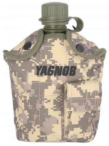Армейская фляга пластиковая 1 литр,  в камуфлированном чехле, цвет Цифровой серый (ACUPAT)