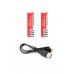Мощный налобный светодиодный аккумуляторный фонарь HL-K88, белый и красный свет, (2 источника + зарядный кабель miniUSB)