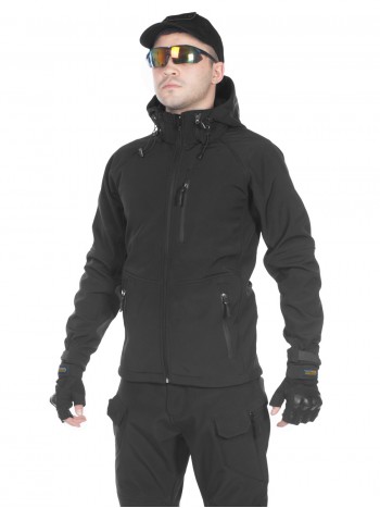 Куртка мужская тактическая софтшелл GONGTEX ASSAULT SOFTSHELL JACKET, цвет Черный (Black)