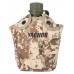 Армейская фляга (фляжка) пластиковая 1 литр,  в камуфлированном чехле с алюминиевым котелком, цвет Цифровой пустынный (Digital desert)