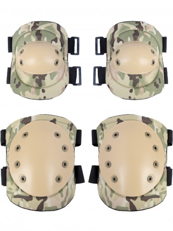 Комплект: Налокотники и Наколенники Tactical Protection, арт Y04, цвет Мультикам (Multicam)