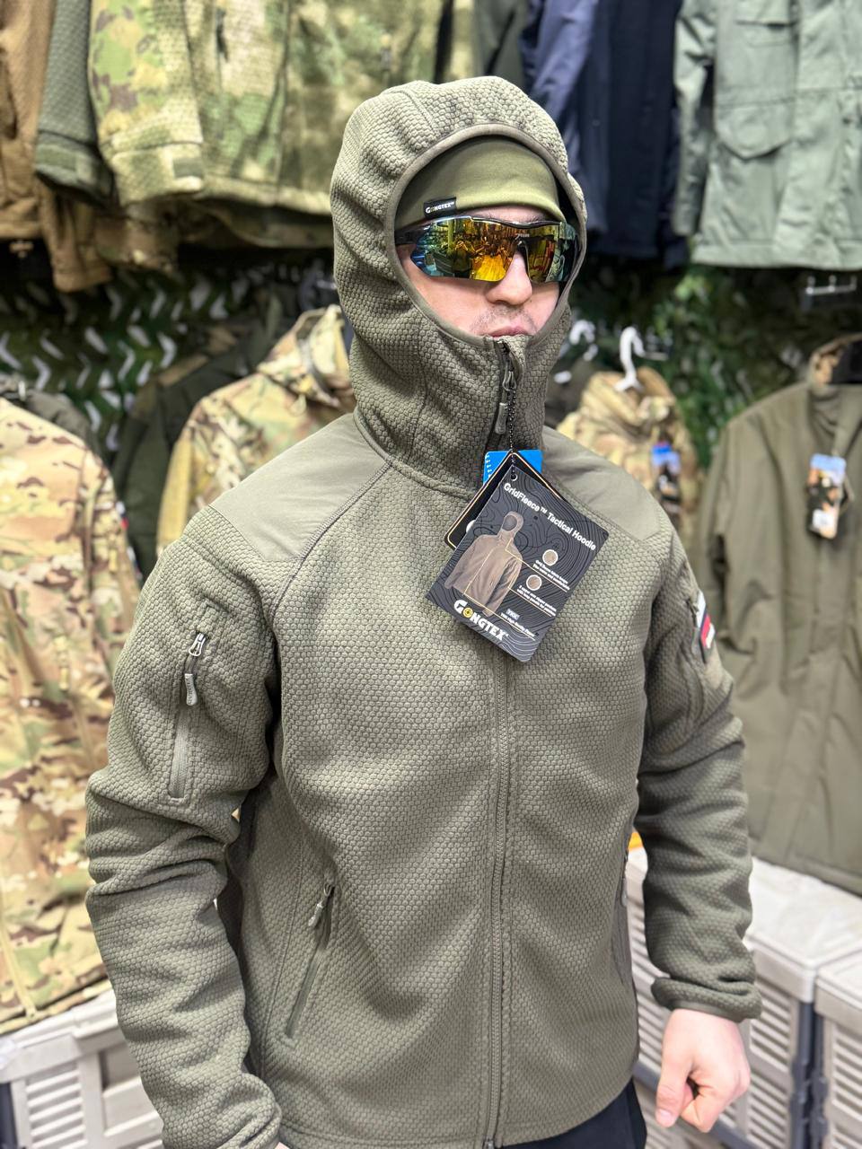 Куртка  флисовая ГОНГТЕКС Грид Флис Тактикал Худи (GONGTEX GridFleece Tactical Hoodie)