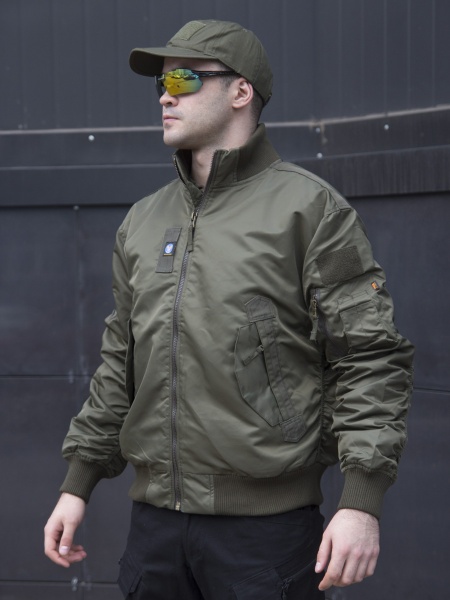 Куртка Пилот мужская (бомбер), осень-зима, 762 Armyfans GD056A (Олива S)