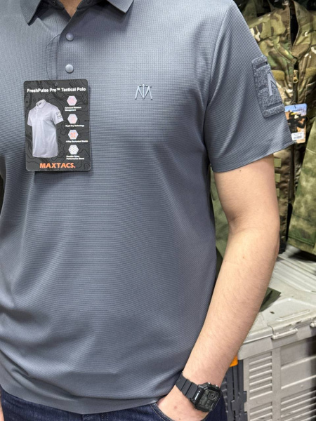 Футболка-Поло Тактикал Поло МАКСТАКС (Tactical Polo MAXTACS) (Серый S)