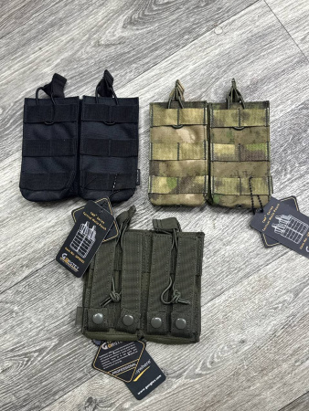 Тактические подсумок ГОНГТЕКС (GONGTEX) под АК на 2 магазина, арт.002 (Черный)